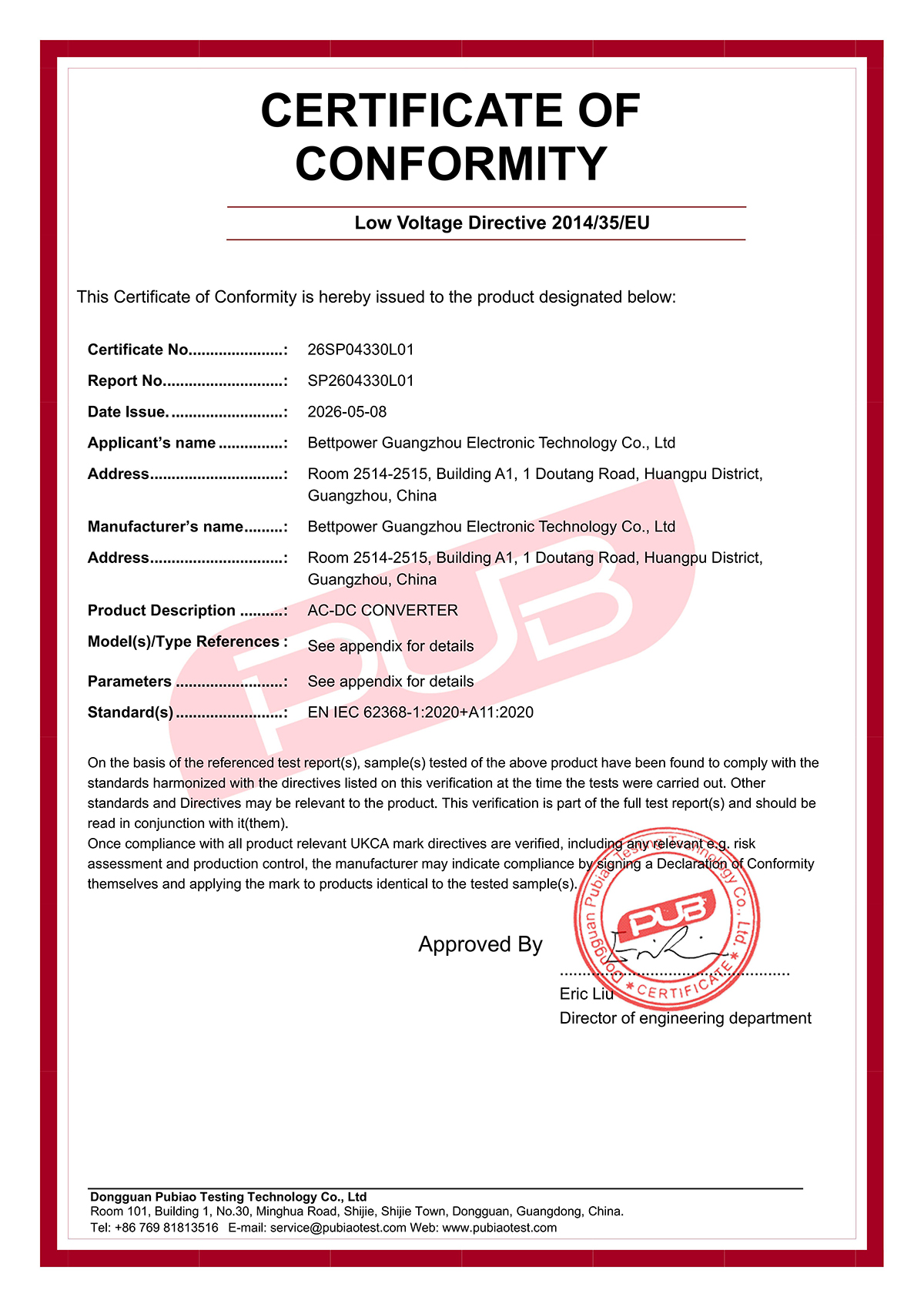 CE Certificate_LVD